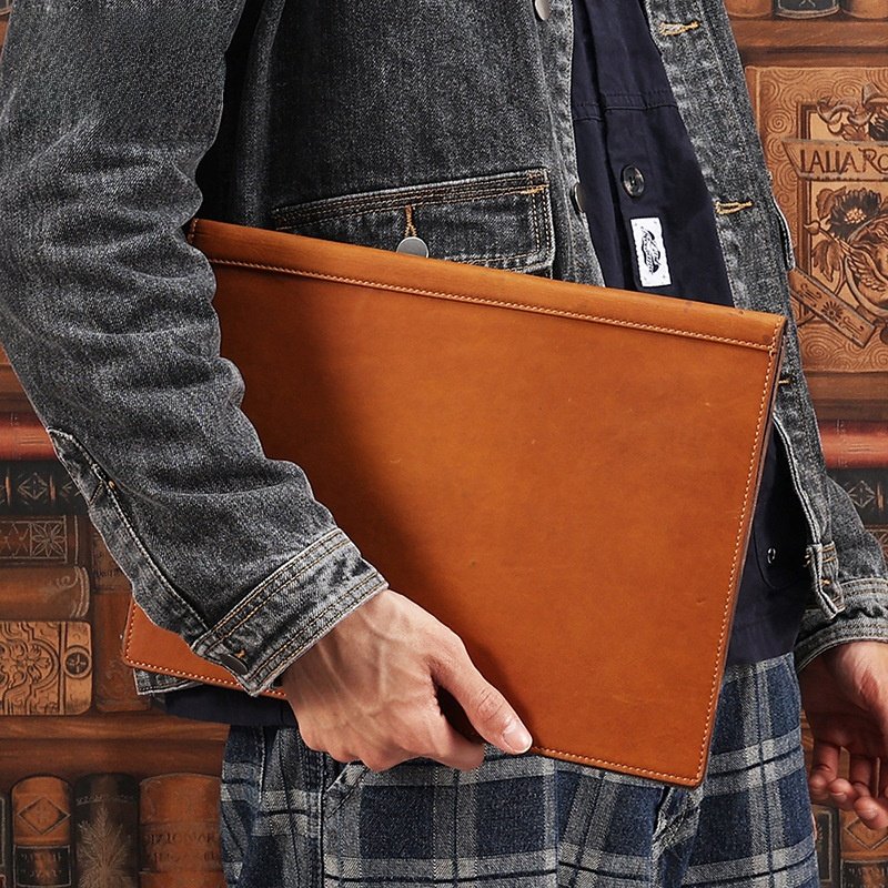 Premium Leather A4 Document Folder with Zipper - Image 5