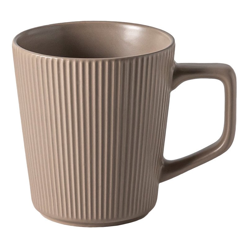 Simple Striped Ceramic Mug with Large Capacity - Image 5