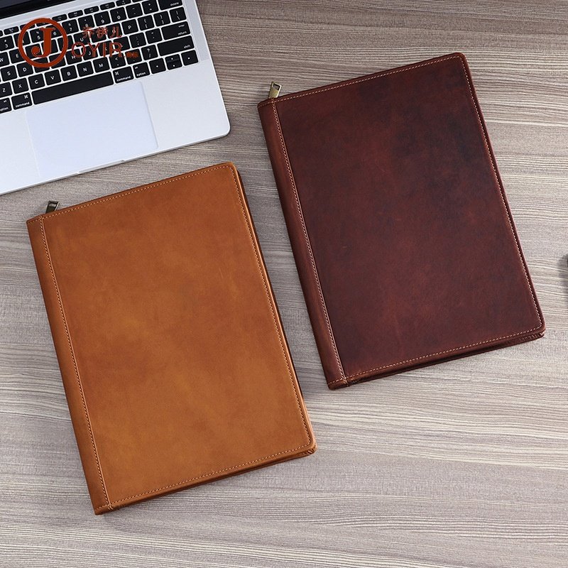 Premium Leather A4 Document Folder with Zipper - Image 4