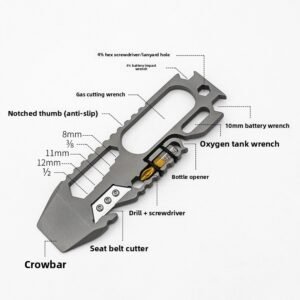 Multifunctional Titanium Alloy Emergency Tool with Bottle Opener