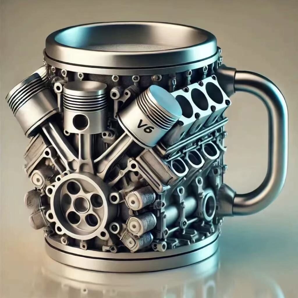 Engine Mug v6 and v8 design