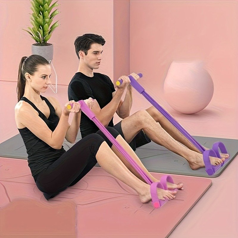 Foot-pedal resistance machine with household sports rope