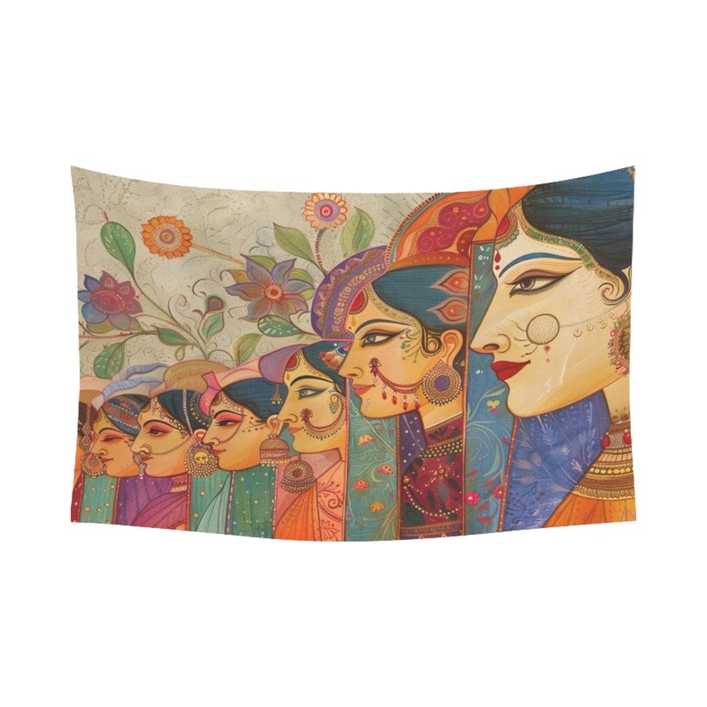 Women multi decorative wall tapestry wall art Polyester Wall Tapestry 90"x 60" Polyester Peach Skin Wall Tapestry 90"x 60" - Image 3