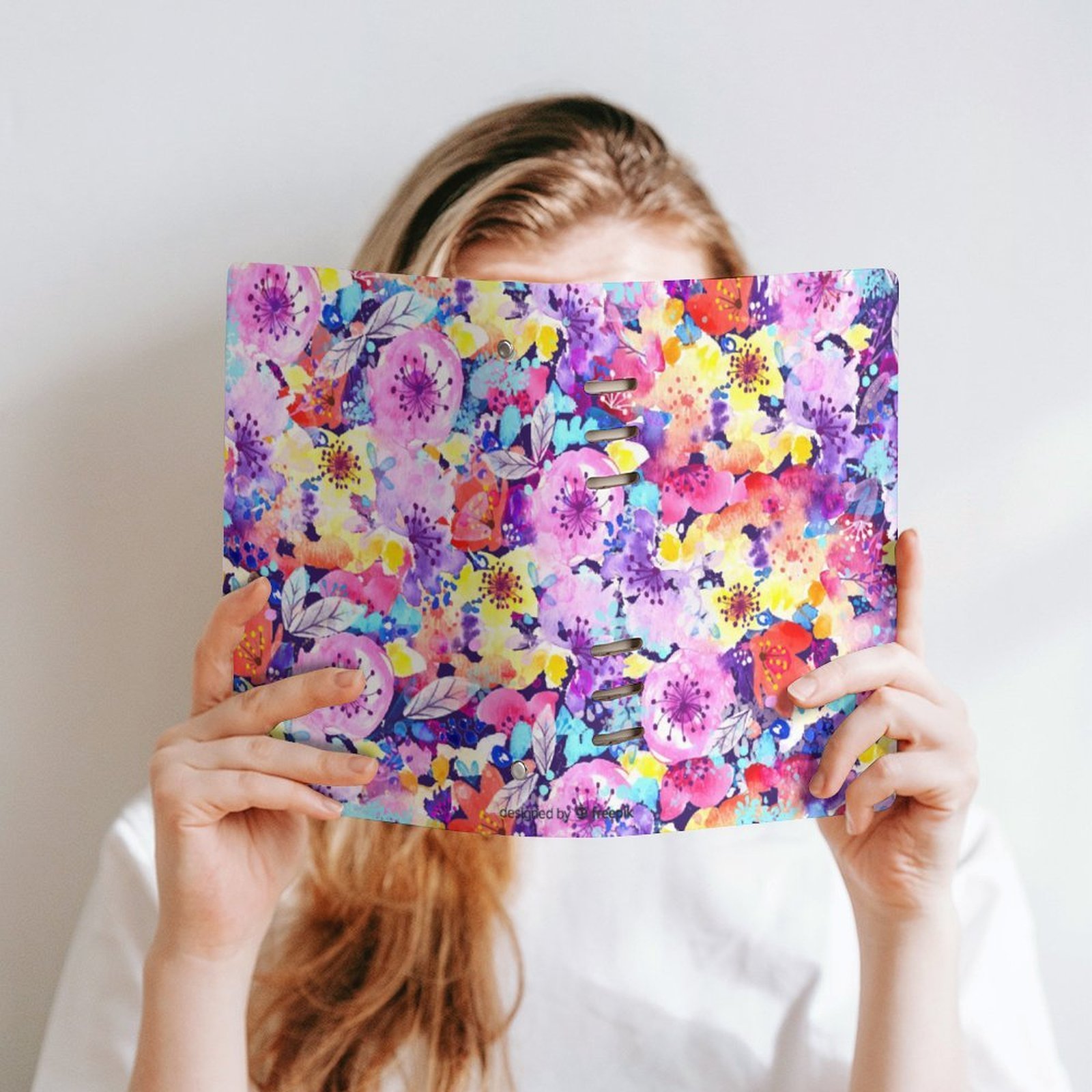 Watercolor multicolor Floral Spiral Journal Notebook artistic Binder Notebook (A5) Binder Notebook (A5) - Image 2