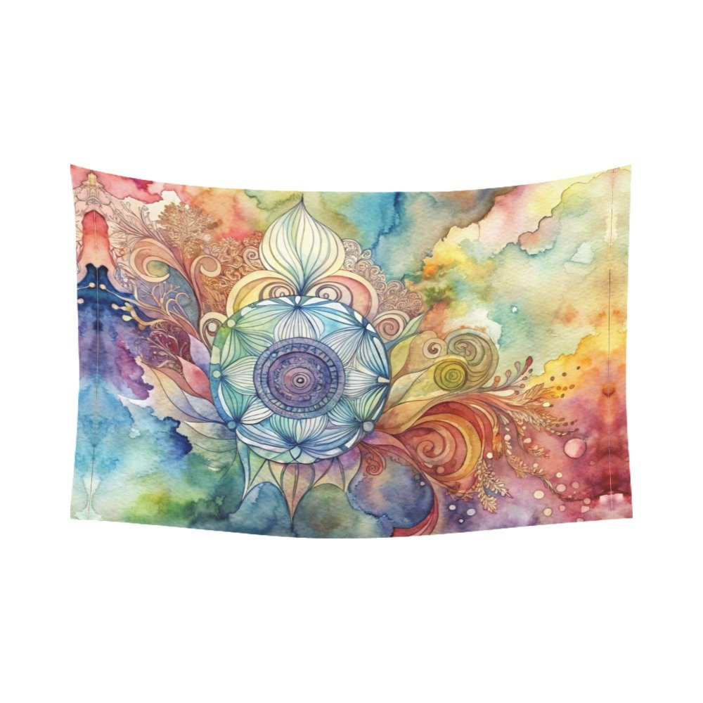 Abstract multicolor decorative wall tapestry wall art Polyester wall Tapestry 90"x 60" Polyester Peach Skin Wall Tapestry 90"x 60" - Image 3