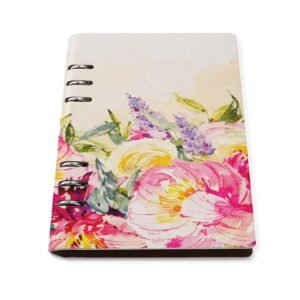 Watercolor Deep Blush Purple Yellow Floral Spiral Journal Notebook artistic Binder Notebook (A5)