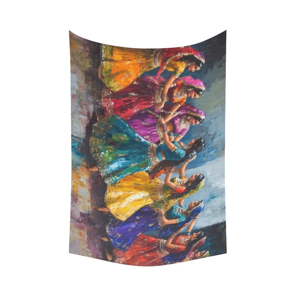 Women all together decorative wall tapestry wall art Polyester Wall Tapestry 90"x 60" Polyester Peach Skin Wall Tapestry 90"x 60" - Image 2