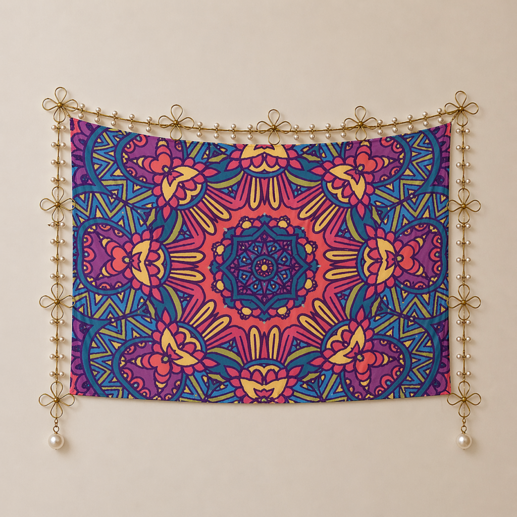 Multicolor floral decorative wall tapestry wall art Polyester wall Tapestry 90"x 60" Polyester Peach Skin Wall Tapestry 90"x 60"