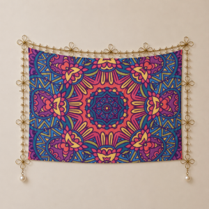 Multicolor floral decorative wall tapestry wall art Polyester wall Tapestry 90"x 60" Polyester Peach Skin Wall Tapestry 90"x 60"