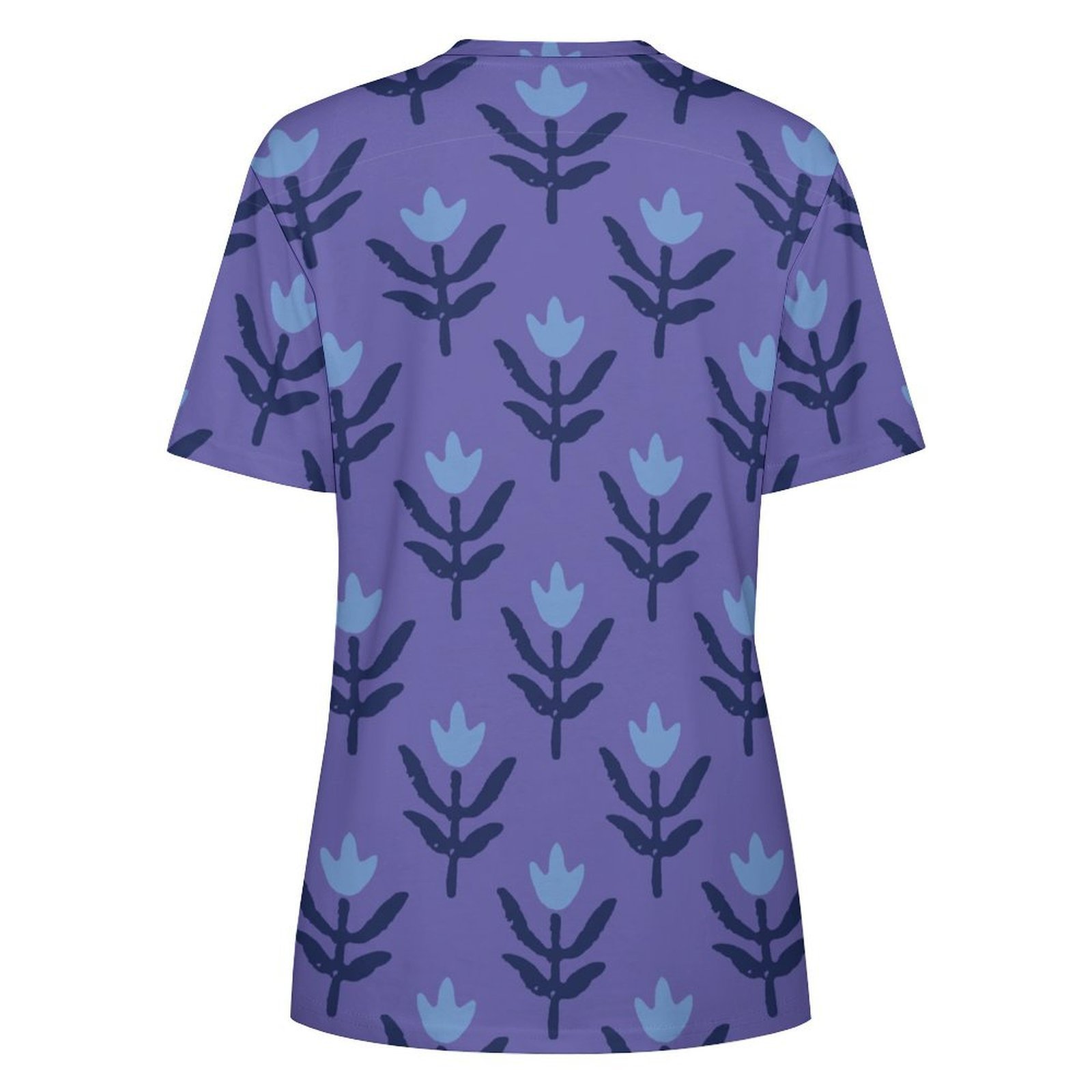 Purple Floral Ethical Tee All-Over Print Women's Cotton T-Shirt - Image 2