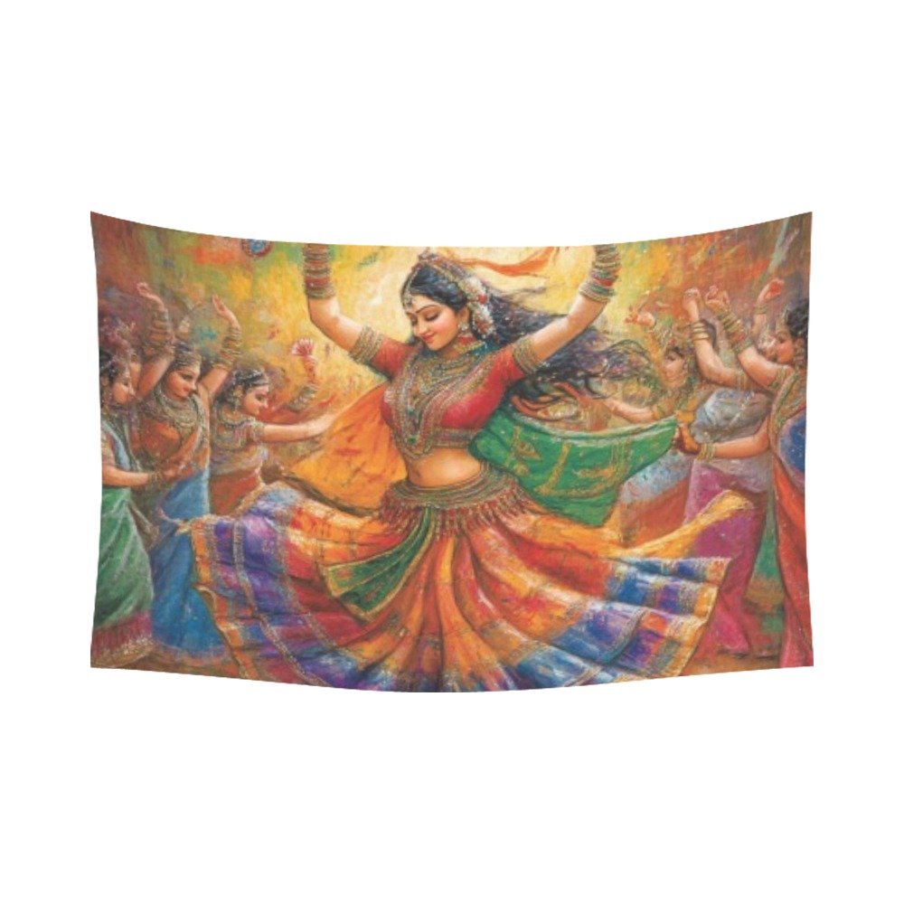 Dancing women decorative wall tapestry wall art Polyester Wall Tapestry 90"x 60" Polyester Peach Skin Wall Tapestry 90"x 60" - Image 3