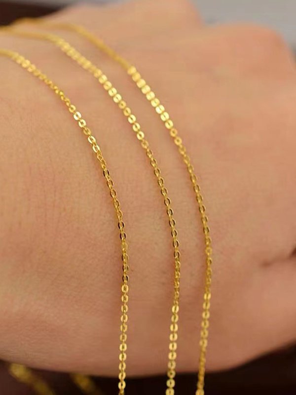 18K Gold Chain Necklace for Women