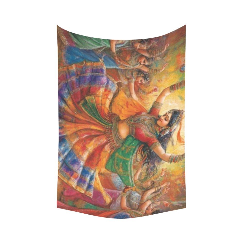 Dancing women decorative wall tapestry wall art Polyester Wall Tapestry 90"x 60" Polyester Peach Skin Wall Tapestry 90"x 60" - Image 2