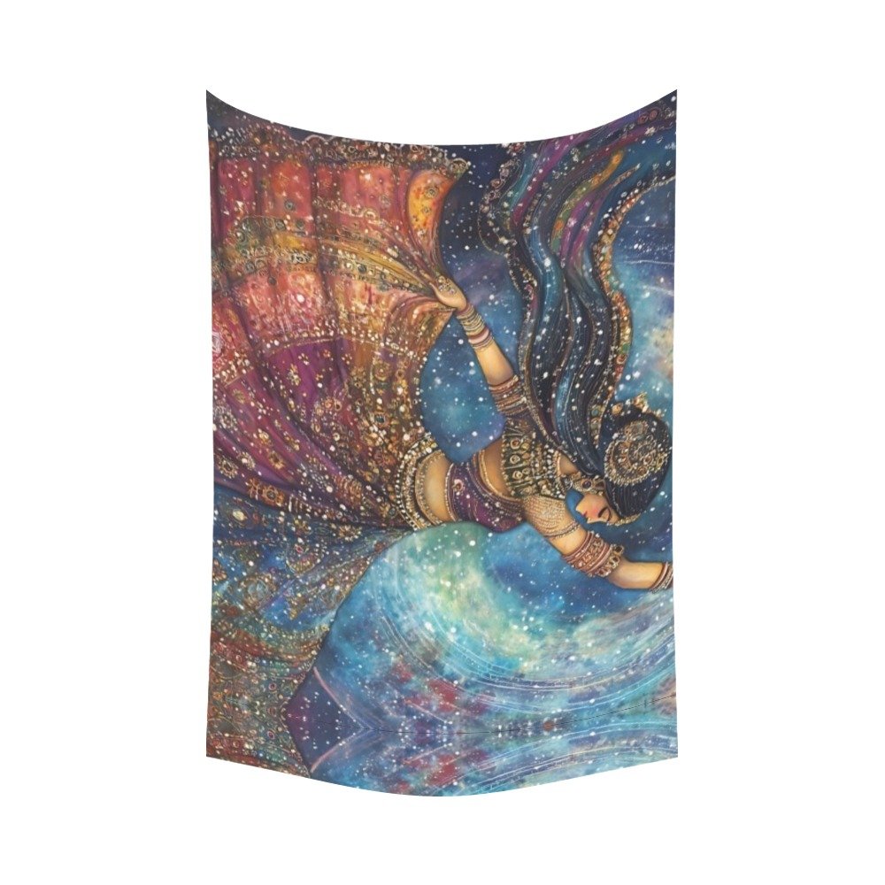 Bemused women decorative wall tapestry wall art Polyester Wall Tapestry 90"x 60" Polyester Peach Skin Wall Tapestry 90"x 60" - Image 2