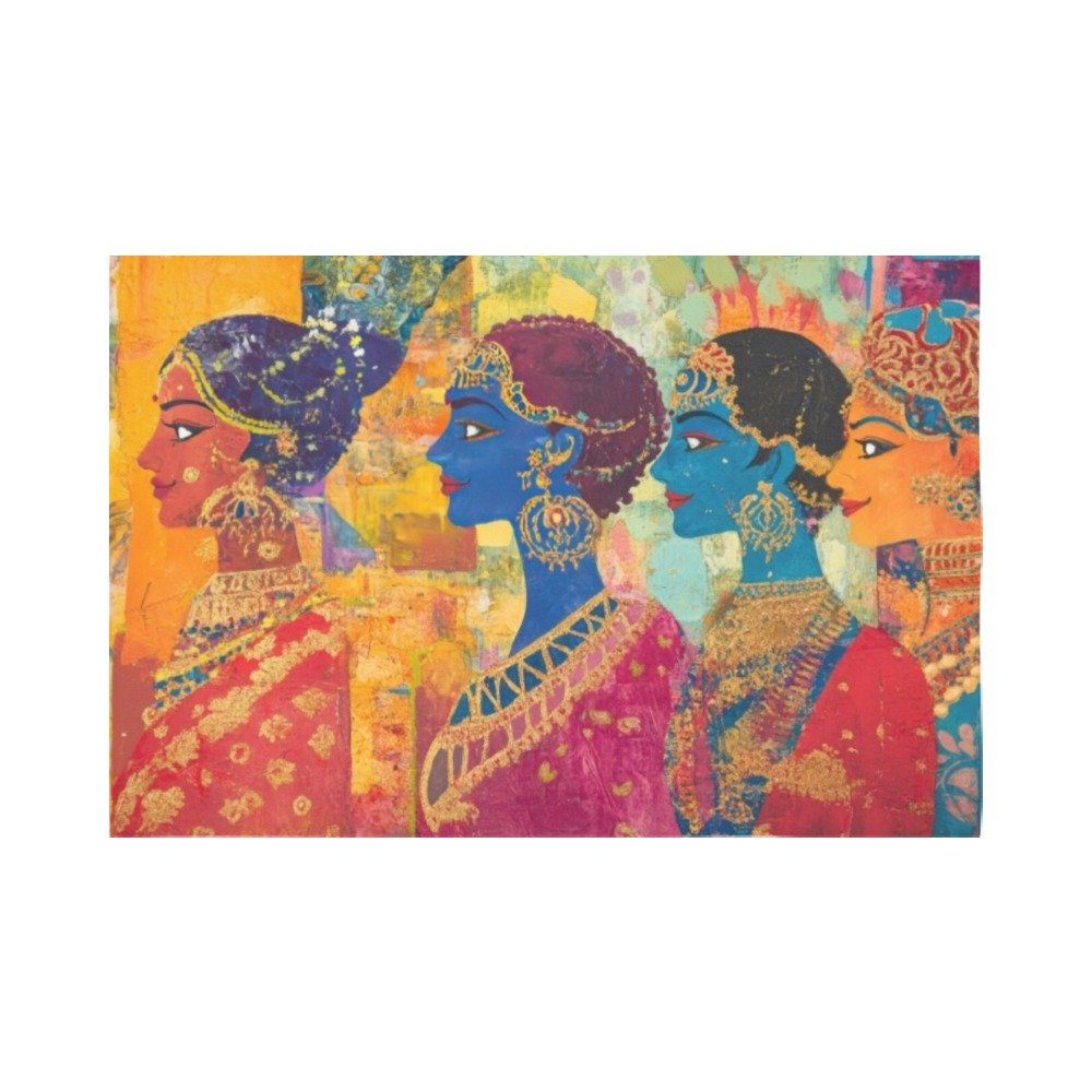 Four women decorative wall tapestry wall art Polyester Wall Tapestry 90"x 60" Polyester Peach Skin Wall Tapestry 90"x 60" - Image 4