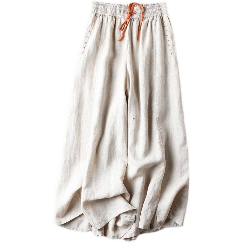 Super Casual Cotton-Linen Wide-Leg Pants for Women - Image 5