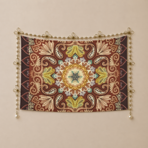 Abstract maroon floral decorative wall tapestry wall art Polyester wall Tapestry 90"x 60" Polyester Peach Skin Wall Tapestry 90"x 60"