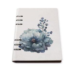 Watercolor Blue shades aesthetic Floral Spiral Journal Notebook artistic Binder Notebook (A5) Binder Notebook (A5)