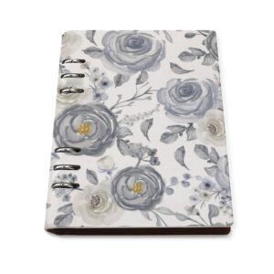 Watercolor grey shades aesthetic Floral Spiral Journal Notebook artistic Binder Notebook (A5) Binder Notebook (A5)