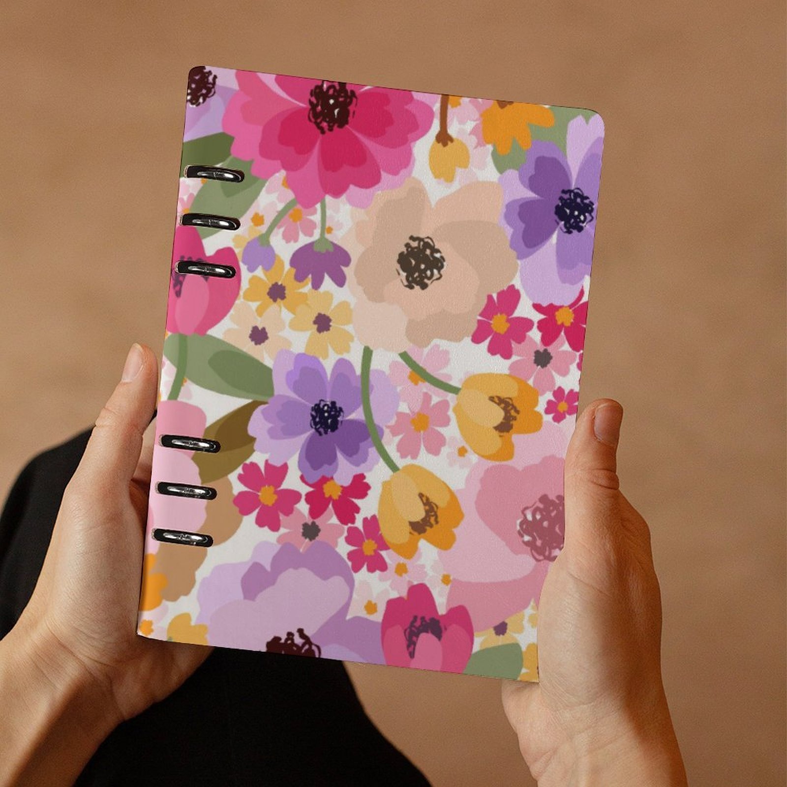 Watercolor Multicolor aesthetic Floral Spiral Journal Notebook artistic Binder Notebook (A5) Binder Notebook (A5) - Image 3