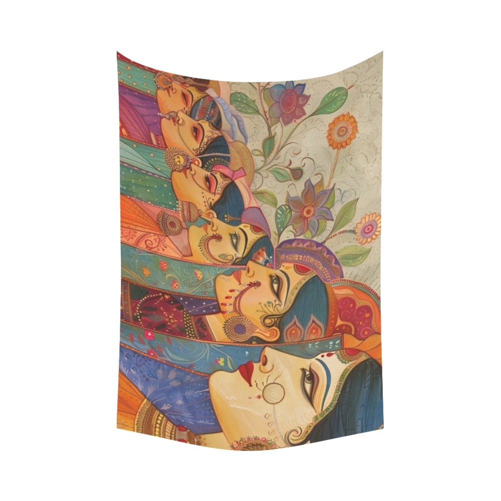 Women multi decorative wall tapestry wall art Polyester Wall Tapestry 90"x 60" Polyester Peach Skin Wall Tapestry 90"x 60" - Image 2