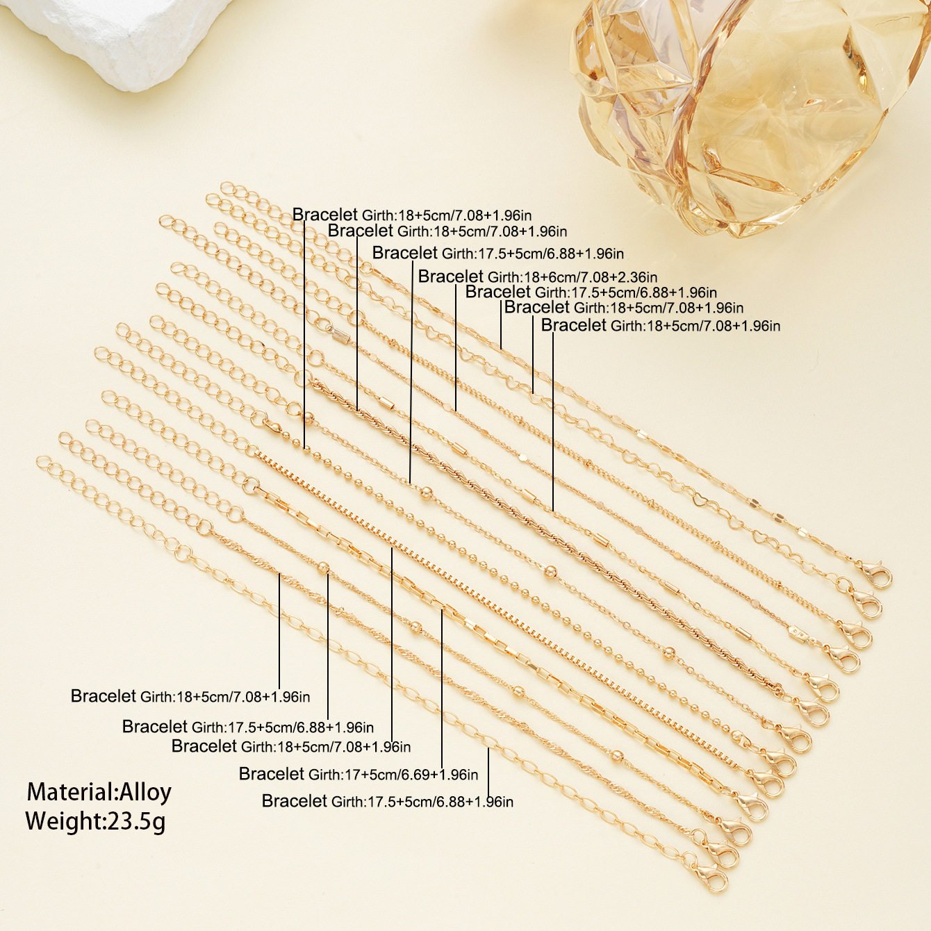 13-Piece Gold Plated Bracelet Set - Image 2