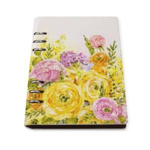 Watercolor Yellow Deep blush aesthetic Floral Spiral Journal Notebook artistic Binder Notebook (A5) Binder Notebook (A5)