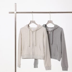 Women's Spring and Autumn light jacket with hood Zipper Top