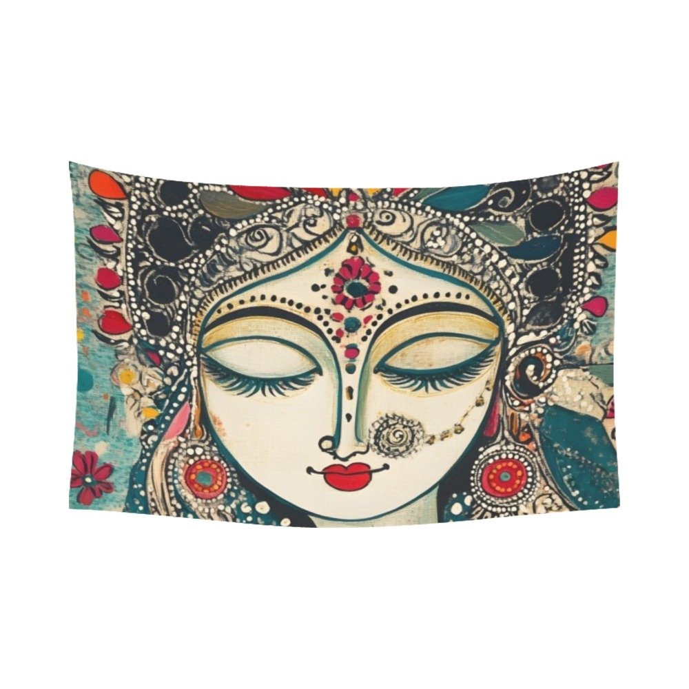 Women art decorative wall tapestry wall art Polyester Wall Tapestry 90"x 60" Polyester Peach Skin Wall Tapestry 90"x 60" - Image 3