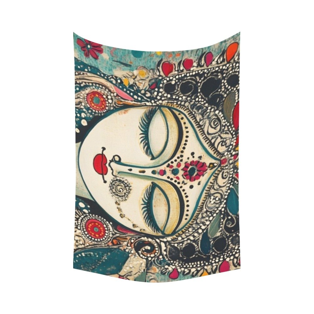 Women art decorative wall tapestry wall art Polyester Wall Tapestry 90"x 60" Polyester Peach Skin Wall Tapestry 90"x 60" - Image 2