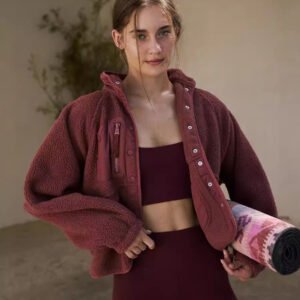 Lambswool Stand Collar Loose Fit Jacket