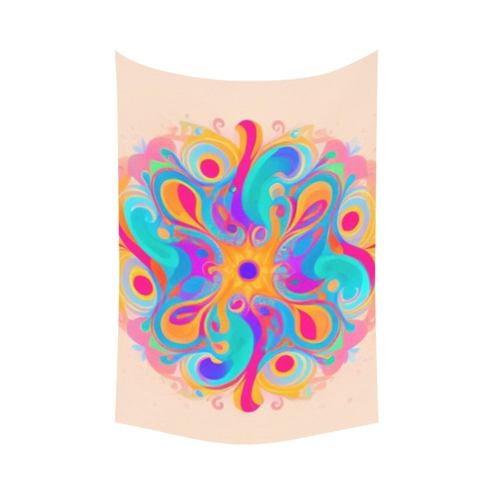 Abstract art decorative wall tapestry wall art Polyester Wall Tapestry 90"x 60" Polyester Peach Skin Wall Tapestry 90"x 60" - Image 2