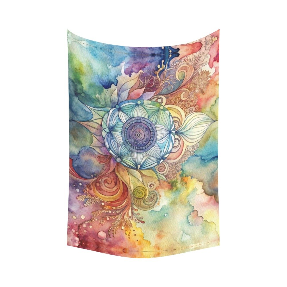 Abstract multicolor decorative wall tapestry wall art Polyester wall Tapestry 90"x 60" Polyester Peach Skin Wall Tapestry 90"x 60" - Image 2