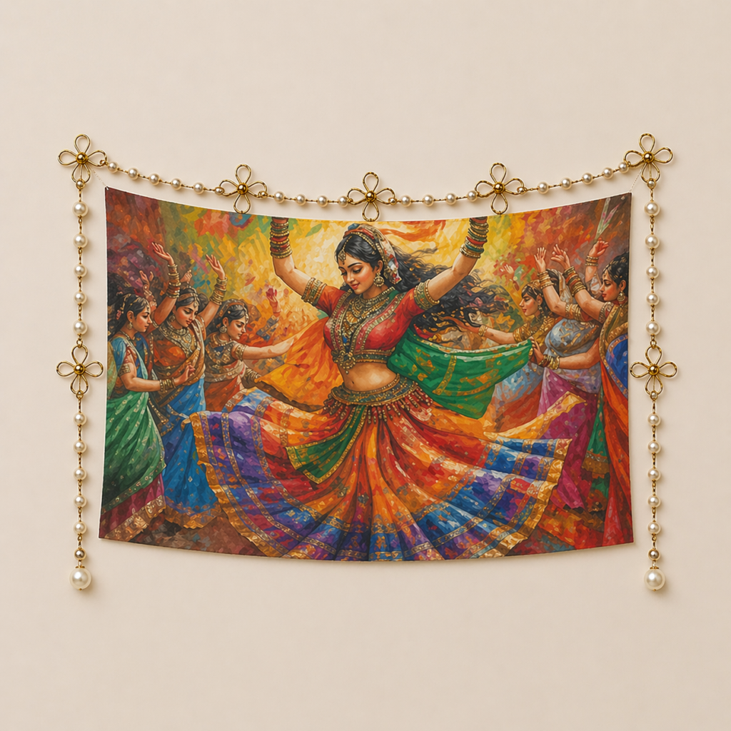 Dancing women decorative wall tapestry wall art Polyester  Wall Tapestry 90"x 60" Polyester Peach Skin Wall Tapestry 90"x 60"