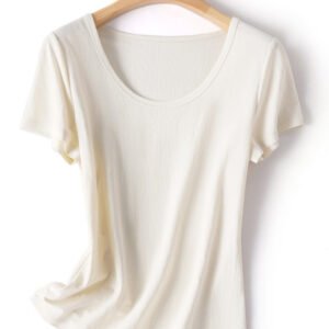 scoop -neck slimming women's T-shirt in linen cotton