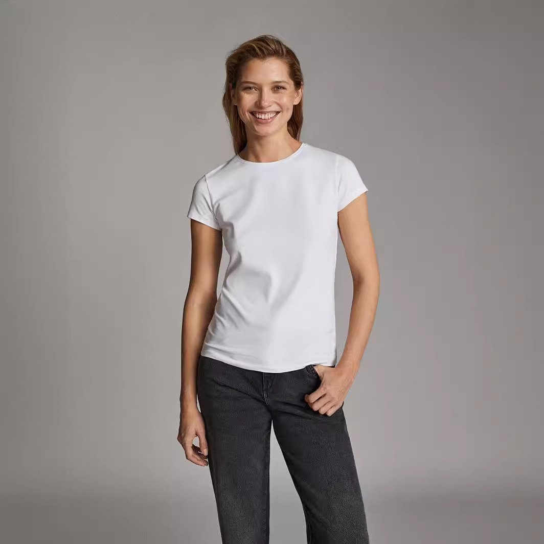 Pure cotton short-sleeved t-shirt for women - Image 3