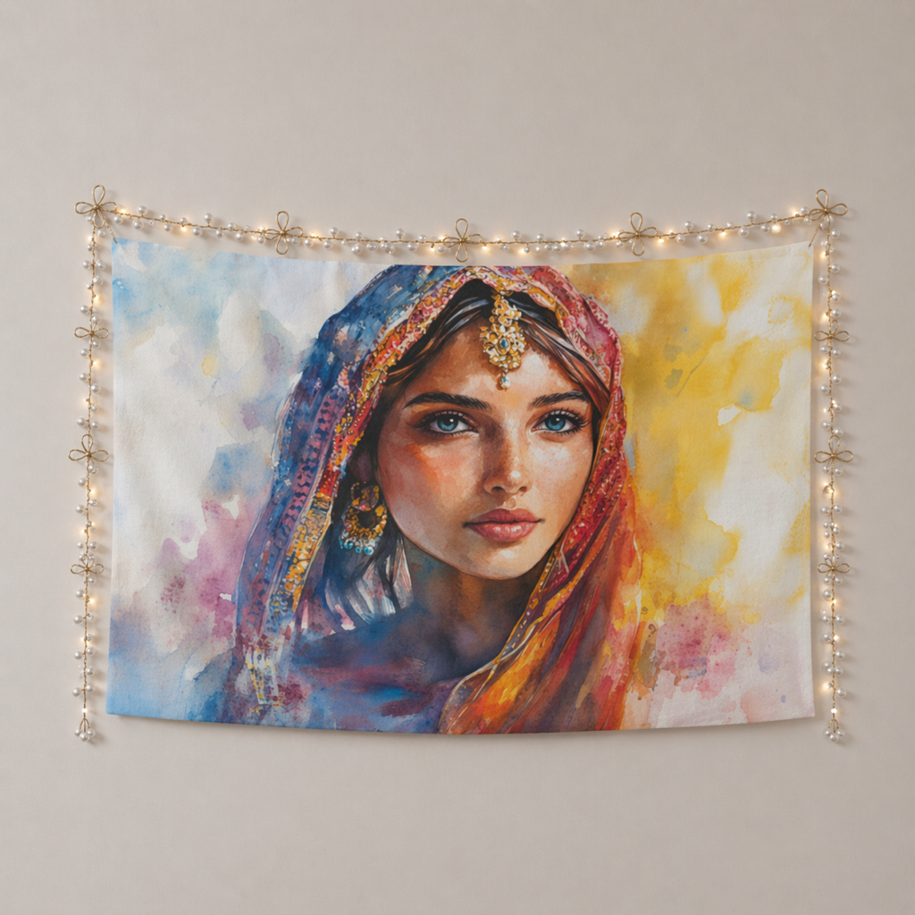 Amused women decorative wall tapestry wall art Polyester Peach Skin Wall Tapestry 90"x 60"