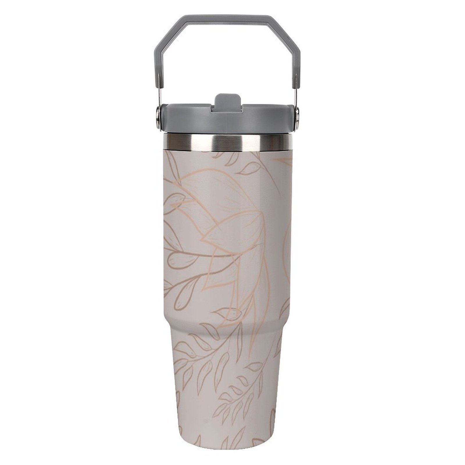 Drinkware Tumbler Vacuum Flask -Golden Brown Tumbler with Top Handle (30oz)
