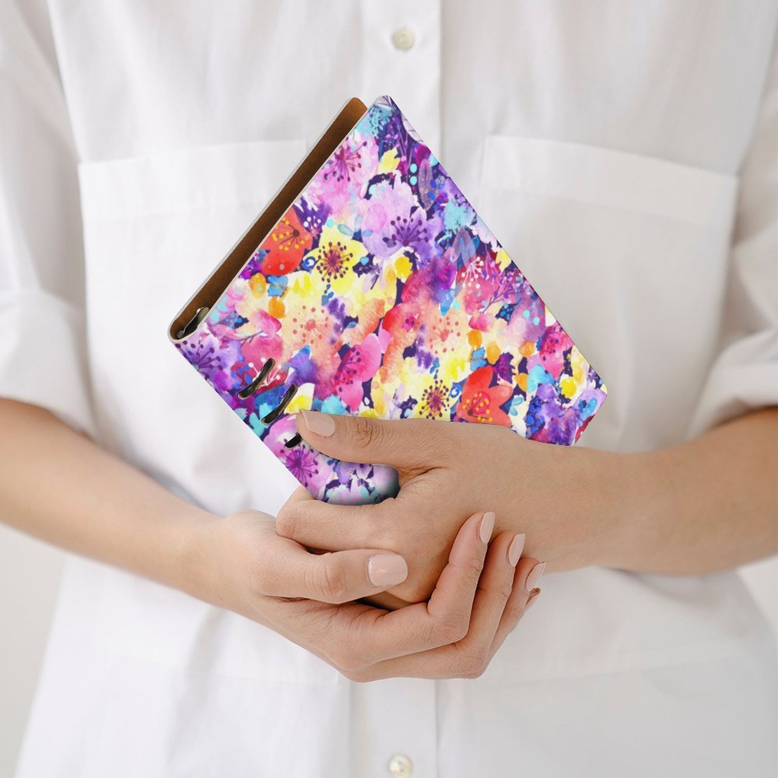 Watercolor multicolor Floral Spiral Journal Notebook artistic Binder Notebook (A5) Binder Notebook (A5) - Image 4