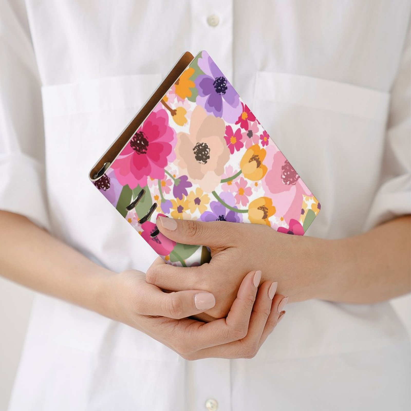 Watercolor Multicolor aesthetic Floral Spiral Journal Notebook artistic Binder Notebook (A5) Binder Notebook (A5) - Image 4