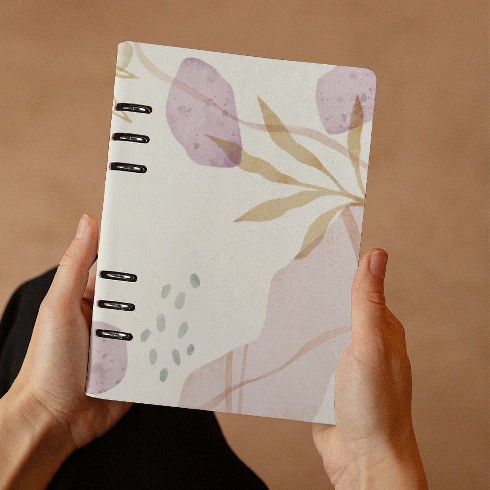 Abstract Leaves Spiral Journal Notebook Binder (A5) Artistic Binder Notebook (A5) - Image 3