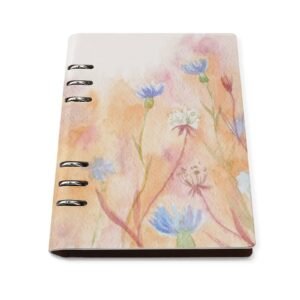 Watercolor Rust blue Floral Spiral Journal Notebook artistic Binder Notebook (A5)