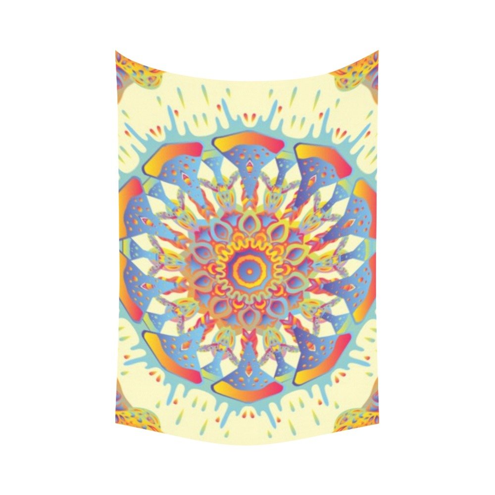 Abstract floral decorative wall tapestry wall art Polyester wall Tapestry 90"x 60" Polyester Peach Skin Wall Tapestry 90"x 60" - Image 2