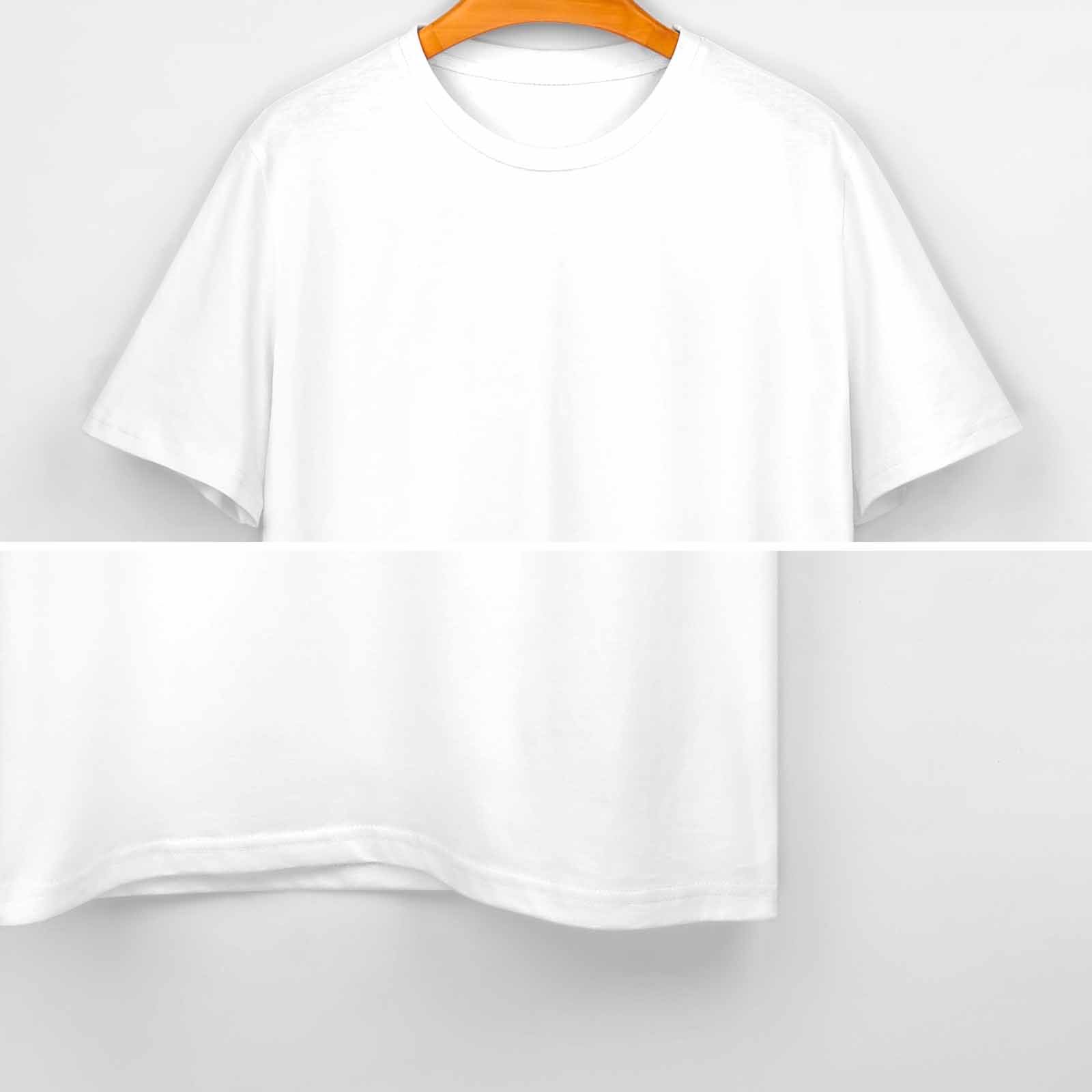 Blue & Rust Leaf Print T-Shirt All-Over Print Women's Cotton T-Shirt - Image 5