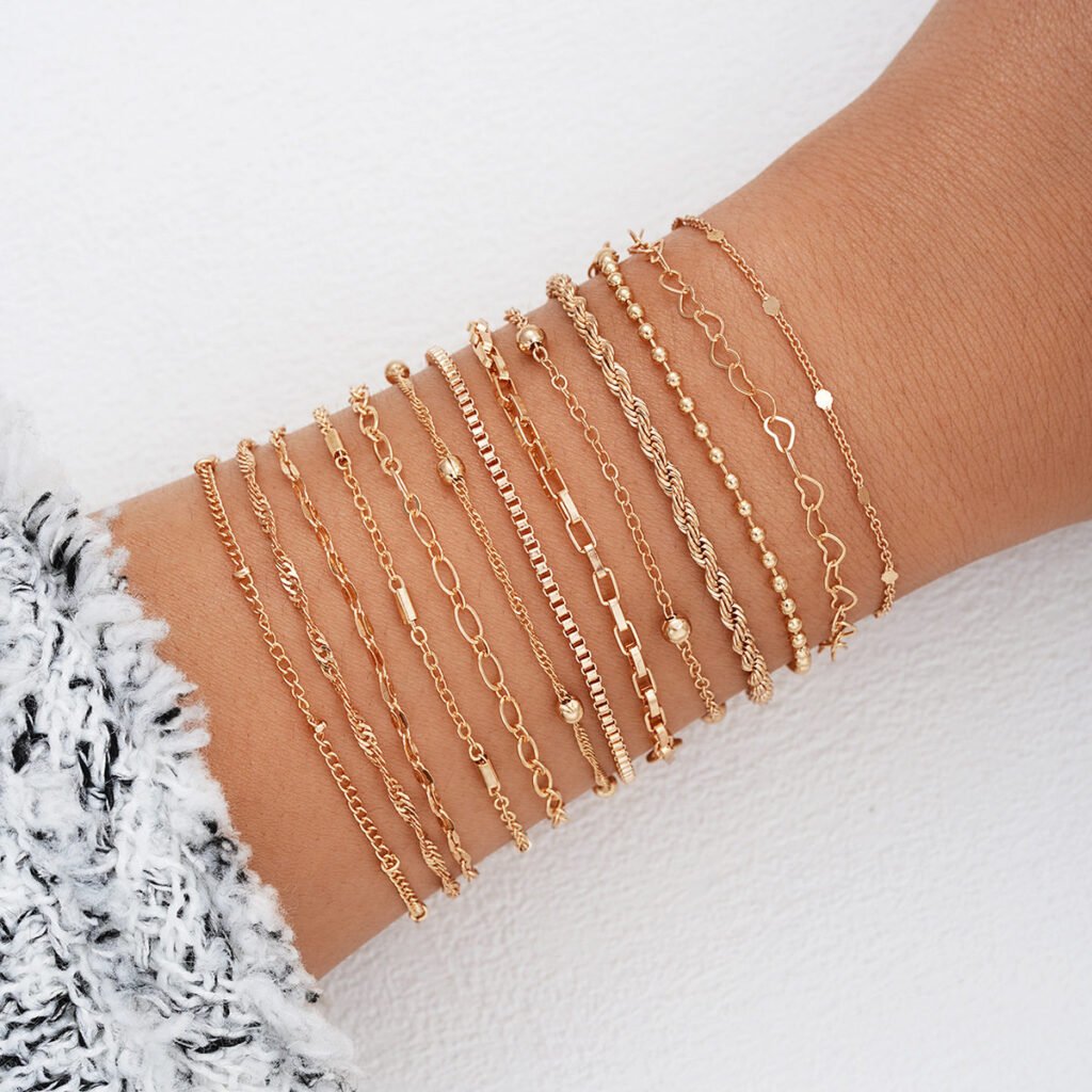 13-Piece Gold Plated Bracelet Set