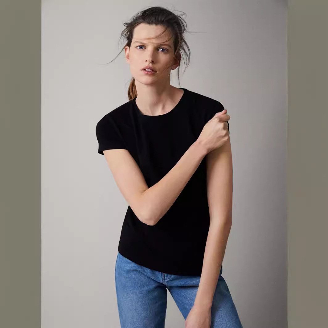 Pure cotton short-sleeved t-shirt for women - Image 4
