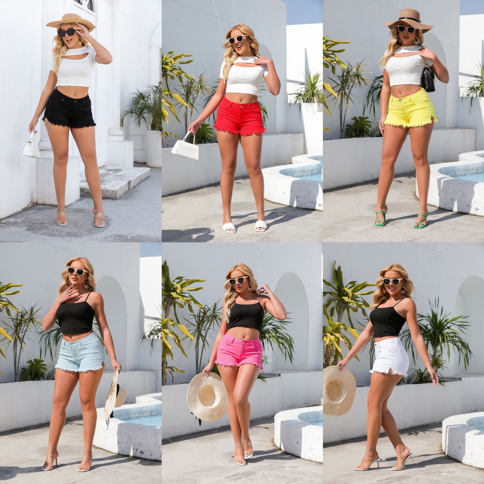 Women's Low-Waist Distressed Denim Shorts - Image 4