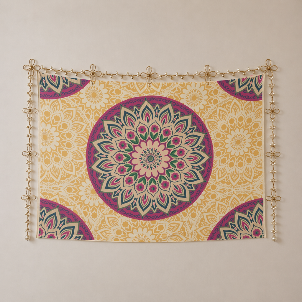 Ethnic multicolor decorative wall tapestry wall art Polyester wall Tapestry 90"x 60" Polyester Peach Skin Wall Tapestry 90"x 60"