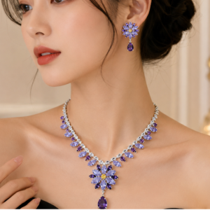 Zircon Luxury Necklace Earring set