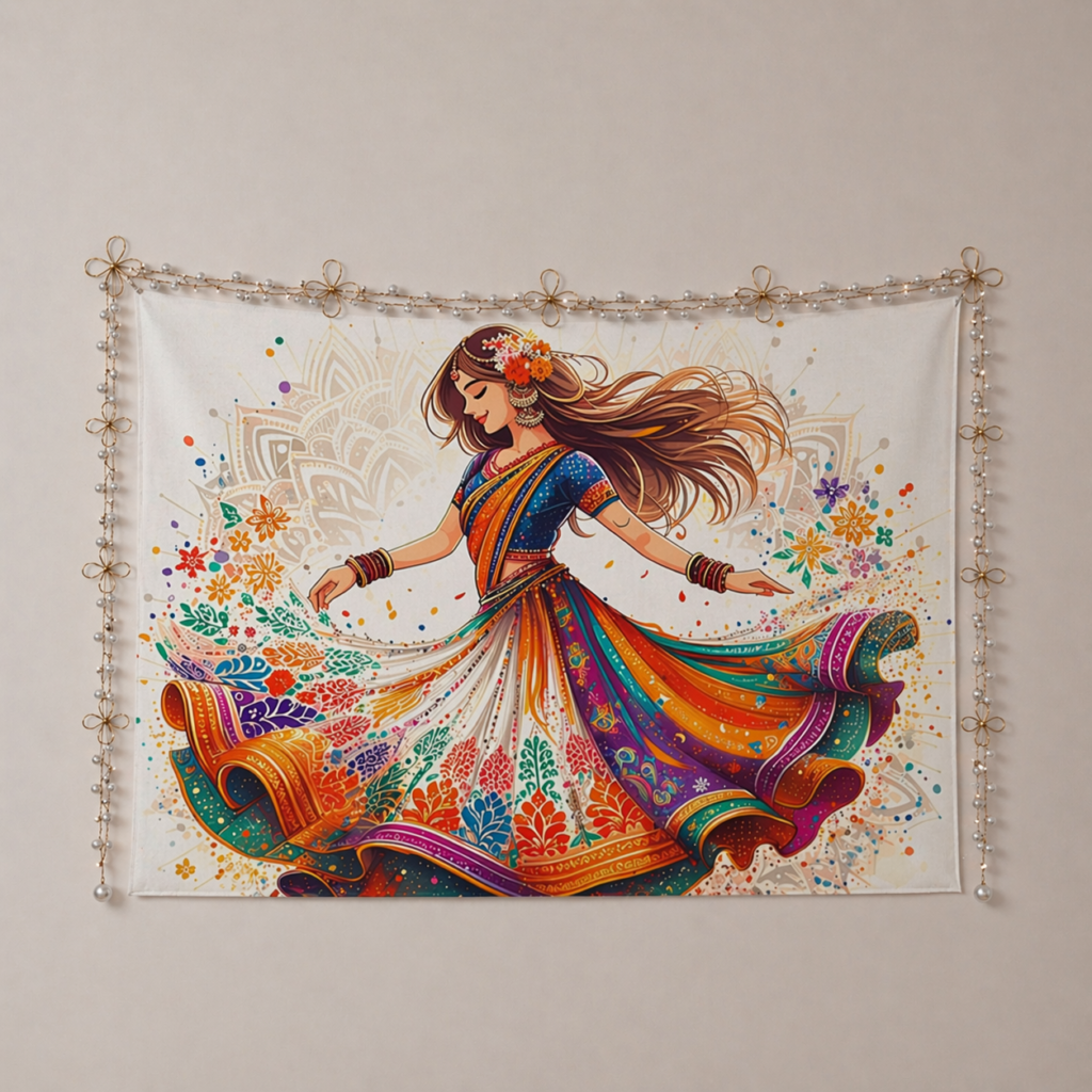 Joyous women decorative wall tapestry wall art Polyester Peach Skin Wall Tapestry 90"x 60"